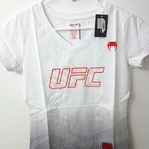 UFC VENUM Women's Authentic Fight Week Womens White Short Sleeve T-Shirt (S) NWT